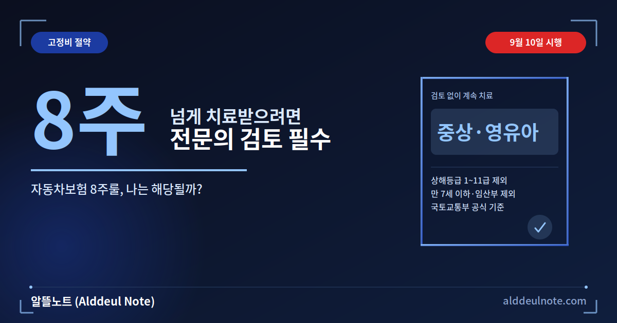 2026 자동차보험 8주룰 적용대상 장기치료 서류 제출
