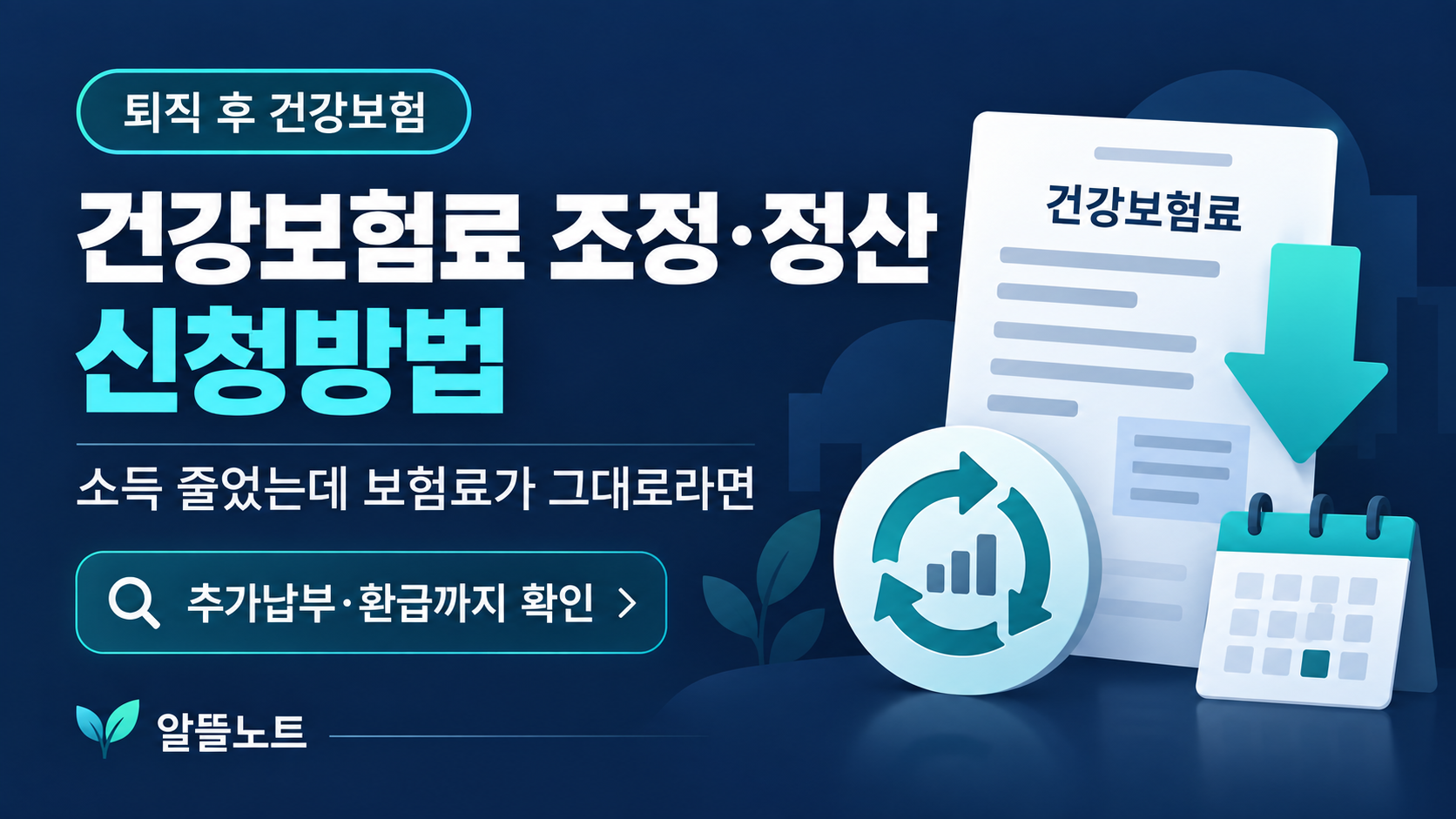 퇴직 후 건강보험료 소득 조정 정산 신청방법