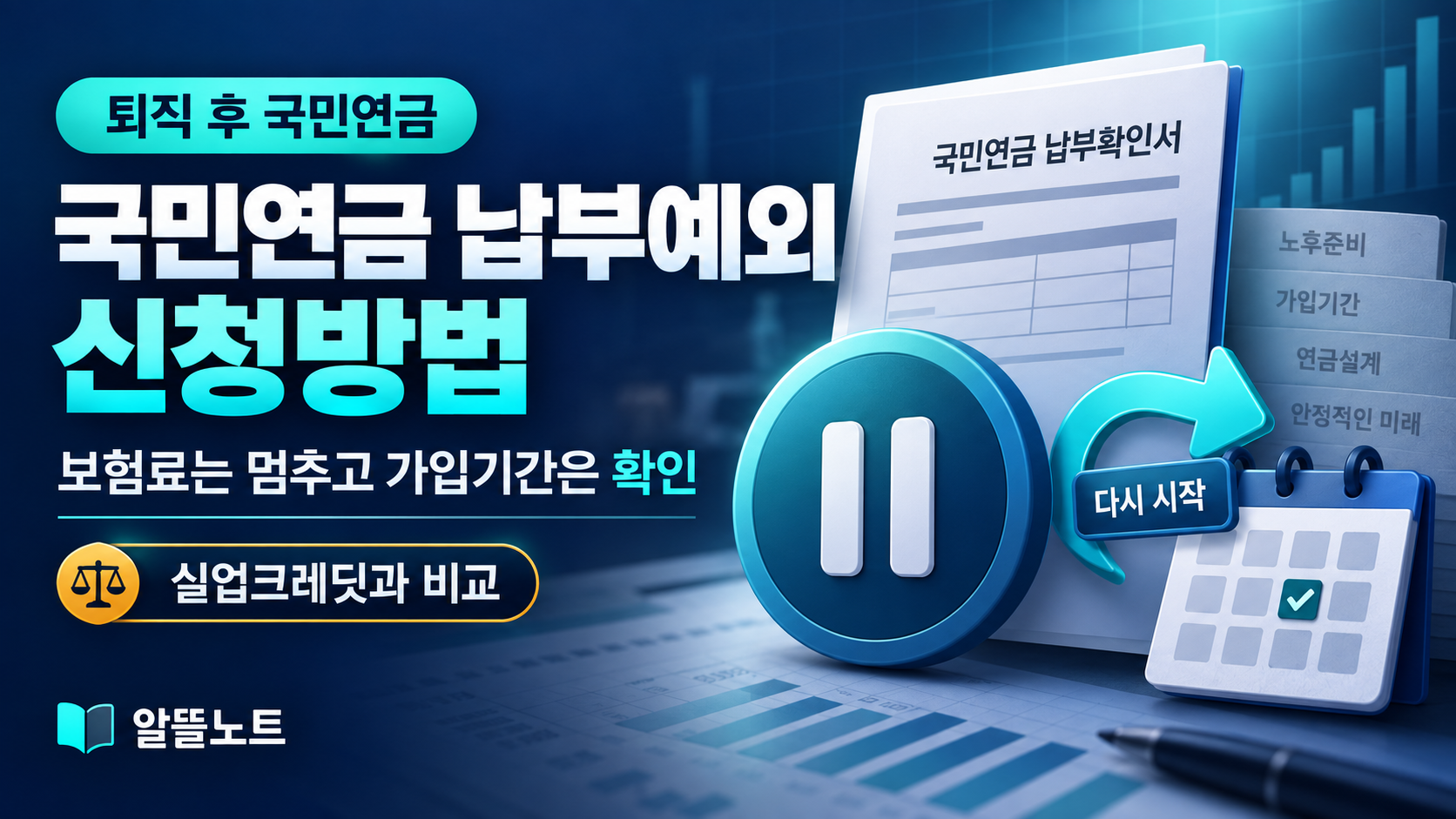 퇴직 후 국민연금 납부예외 신청방법과 실업크레딧 비교