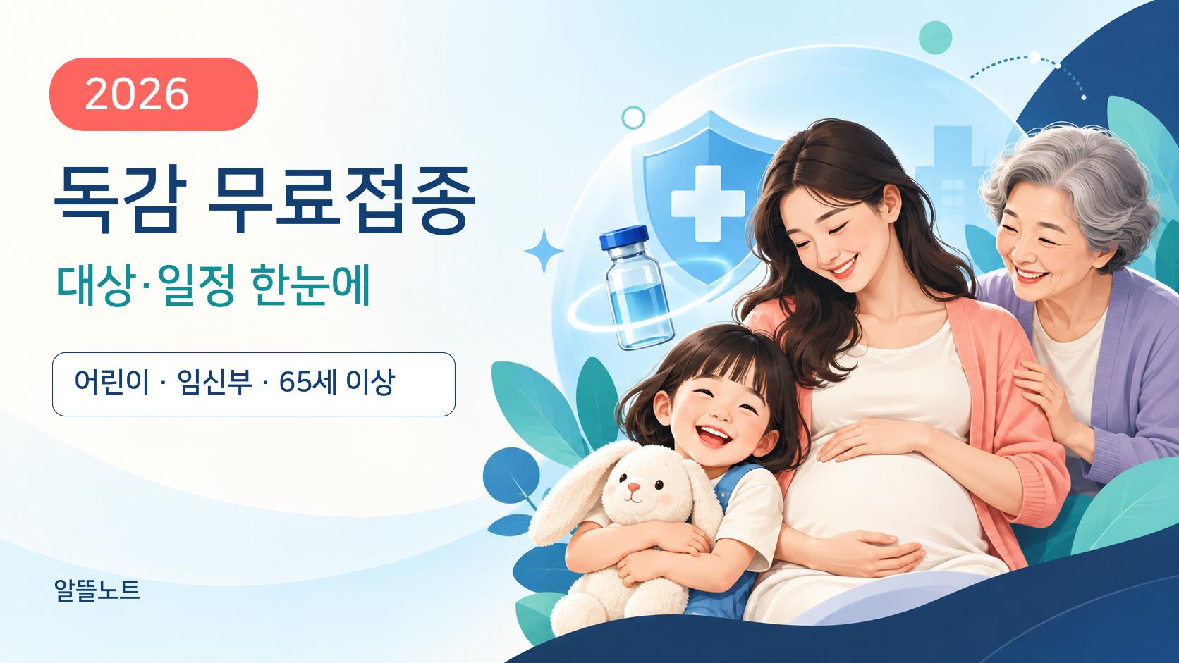 2026 독감 무료접종 대상과 어린이 임신부 65세 이상 접종일정 안내